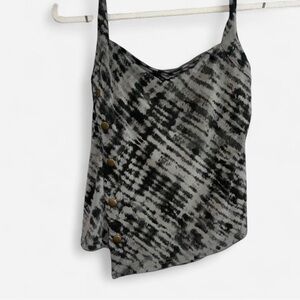 Urban Outfitters Black & Gray Abstract Button-Trim Cami